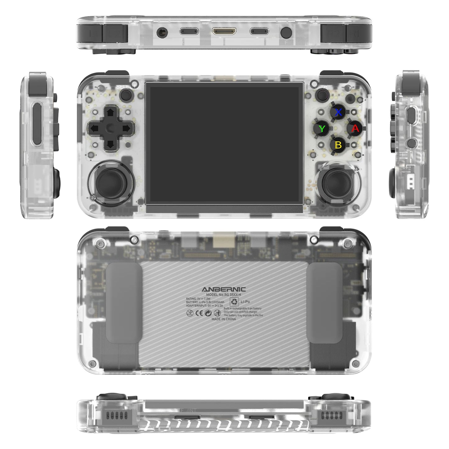 ANBERNIC RG35XX H Handheld Game Console: 3.5'' IPS Screen, HDMI Output, Linux System - Retro Video Simulator Perfect for Kids, Great Gift Idea!