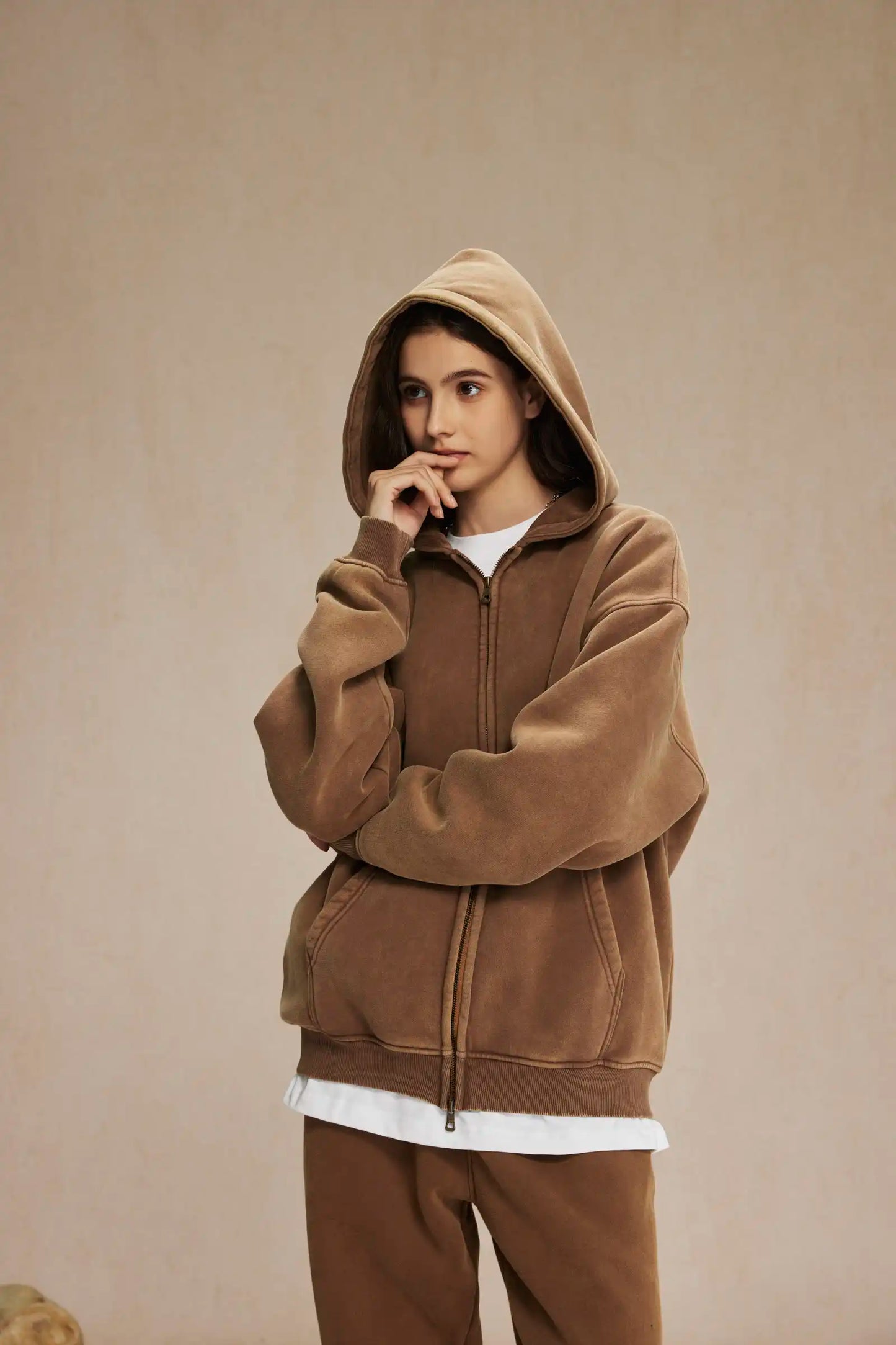 Batik Fleece Zipper Hoodie – Warm Ethnic Style Zip-Up Sweatshirt