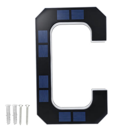 12CM Solar House Number Light - LED Outdoor Address Sign with Light Sensor for Home & Doorway