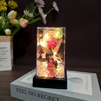 LED Eternal Rose Gift - 24K Gold Foil Flower with Glass Dome Light for Valentine’s Day, Wedding & Special Occasions