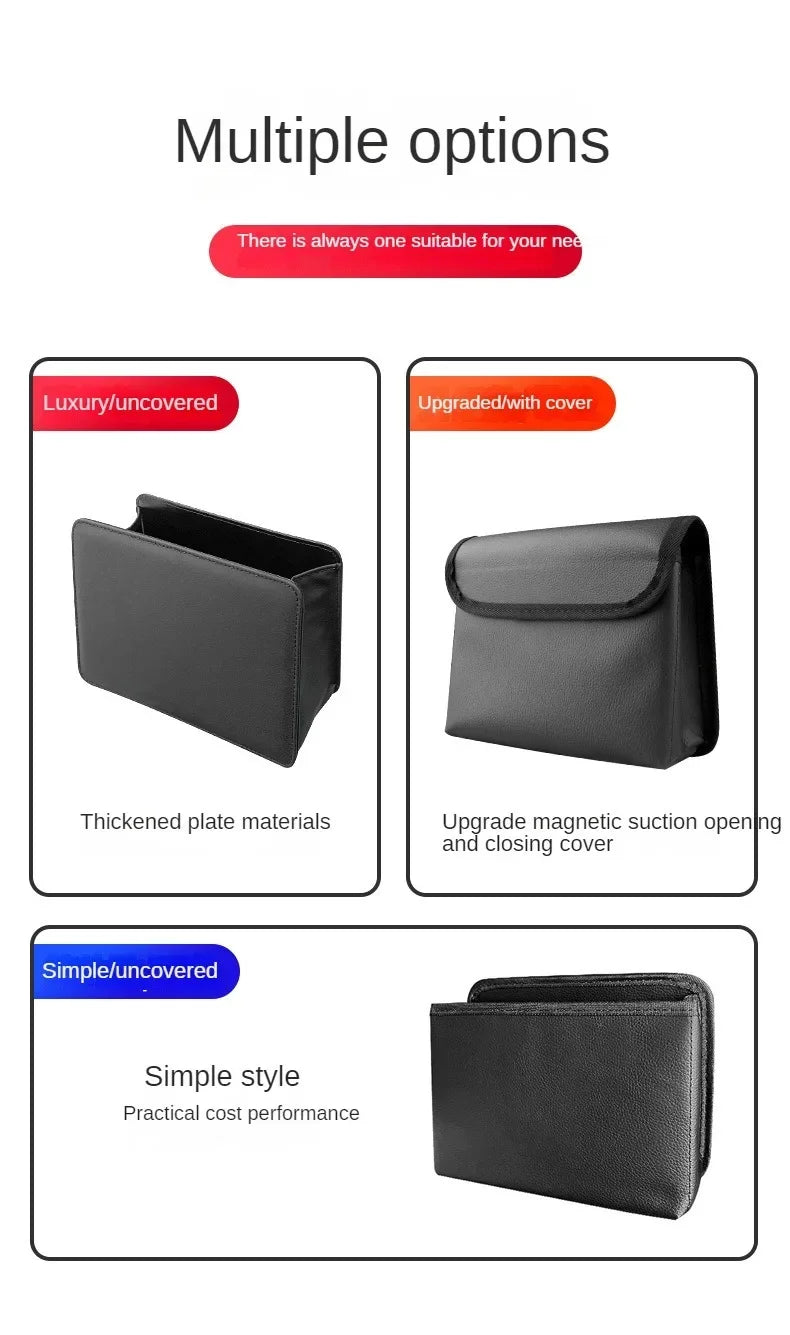 Car Trash Can & Storage Bag — Foldable Hanging Seat Back Organizer for Car Door & Interior Storage