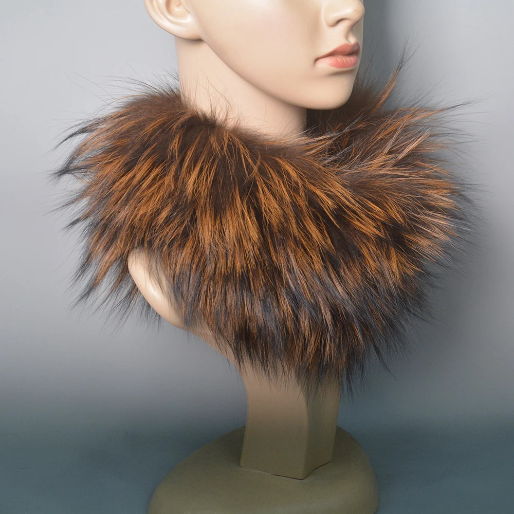 2025 Real Fox Fur Scarf and Headband – Luxury Winter Neck Warmer for Women, 100% Natural Fur, Elastic Ring Muffler