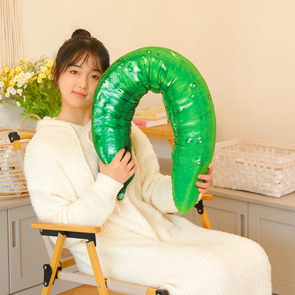 Giant Green Pickled Cucumber Plush Toy – Soft Stuffed Doll, Funny Long Pillow for Sleep, Home Decor & Birthday Gift