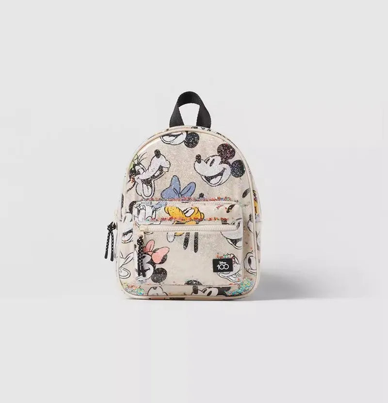 Disney Mickey Mouse Print Girls Backpack - Cute Cartoon Mini Backpack for Girls' Travel & Storage