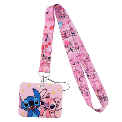 Cute Alien & Angel Cartoon Credential Holder Lanyard for Key, Card Badge & Gym Accessories