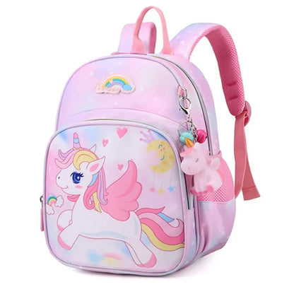 New Unicorn Backpack for Girls - Cartoon Pink Princess School Bag, Kids Satchel for Kindergarten, Mochila Infantil Escolar