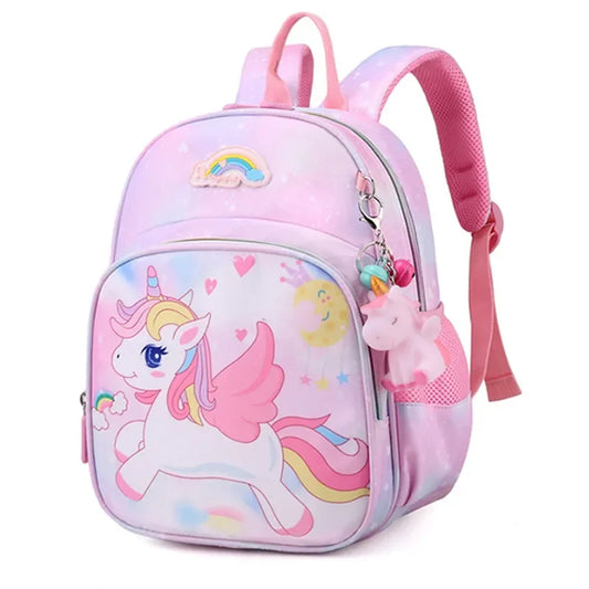 New Unicorn Backpack for Girls - Cartoon Pink Princess School Bag, Kids Satchel for Kindergarten, Mochila Infantil Escolar