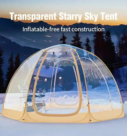 Camping Star Transparent Folding Tent – 4-8 Person Portable Spherical Tent, Rain/Windproof, Quick Opening for Outdoor Use