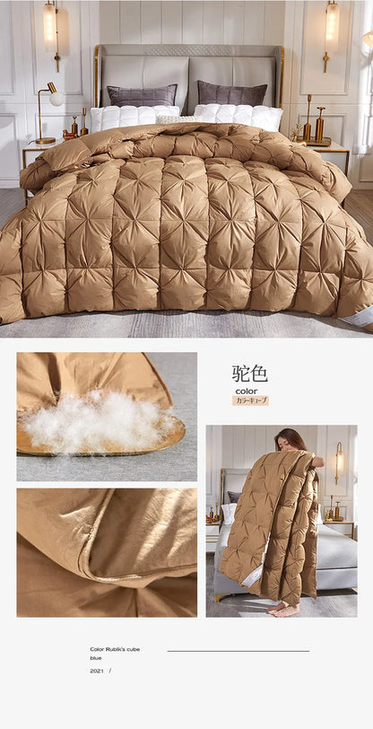 95% White Goose Down Duvet – Five-Star Hotel Quality, Warm Double or Single Goose Down Comforter