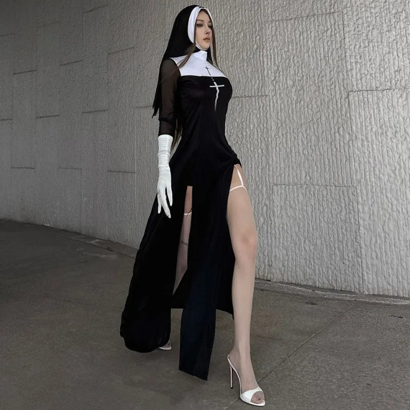 Women’s Anime Nun Cosplay Costume - Halloween Sister Uniform for Shows, Parties & Performances