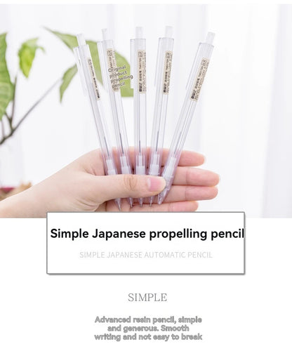 5-Piece White Mechanical Pencil Set - 0.5mm and 0.7mm Automatic Pencils for School and Office Supplies
