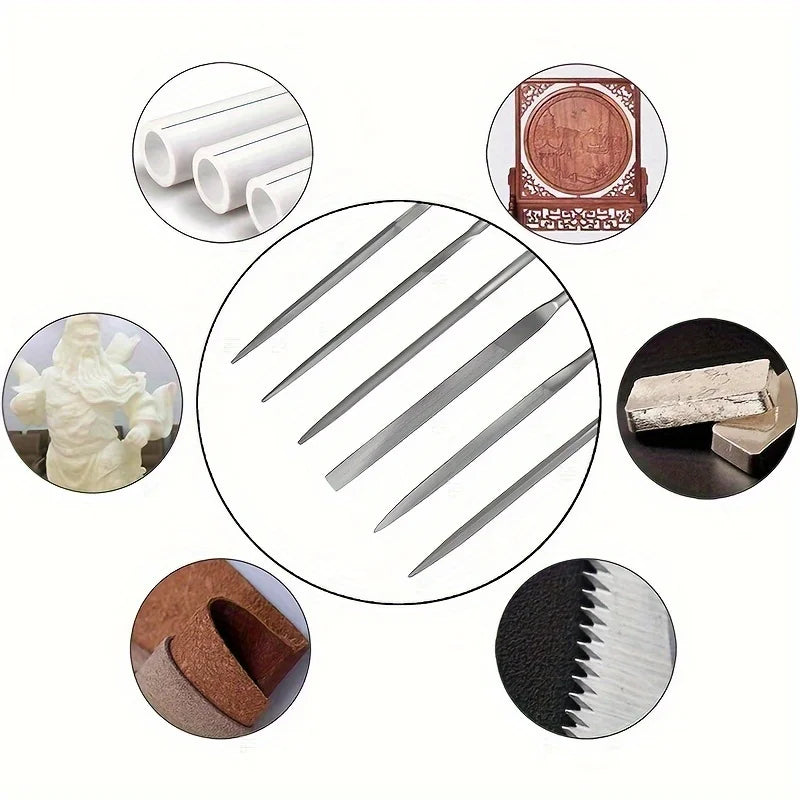 Premium High-Carbon Steel Needle File Set – Ergonomic Non-Slip Handles for Precision Filing Wood, Plastic & Model Craft Work