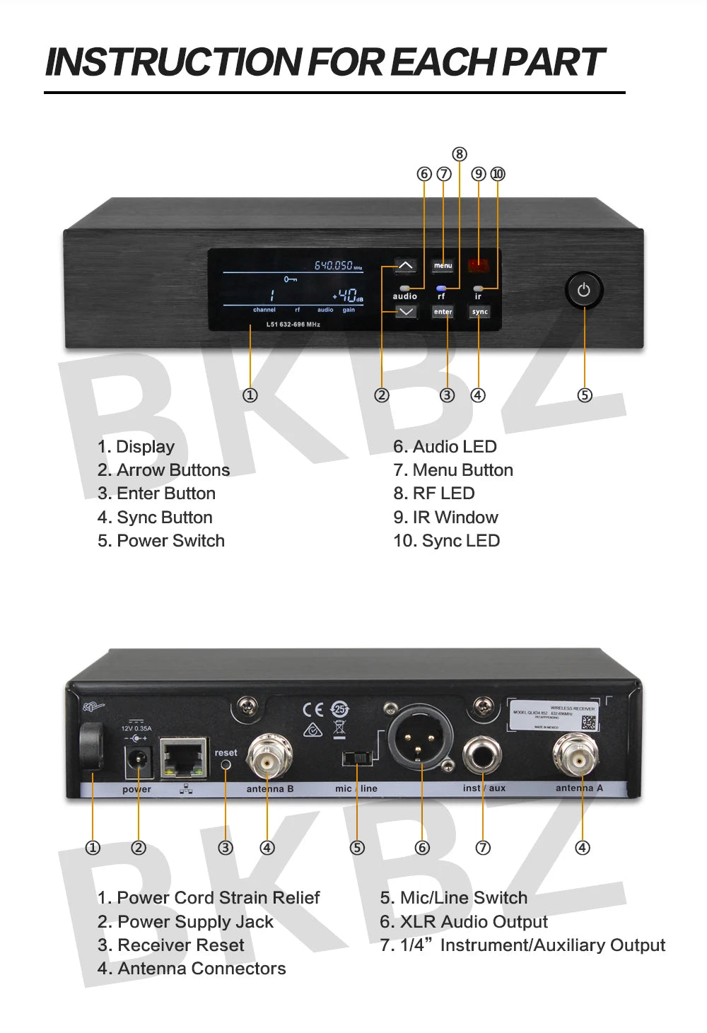 QLXD4 Beta58A Wireless Microphone — 500/600MHz UHF Professional Handheld Mic for Stage, Karaoke & Singing Performance