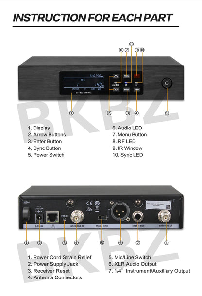 QLXD4 Beta58A Wireless Microphone — 500/600MHz UHF Professional Handheld Mic for Stage, Karaoke & Singing Performance