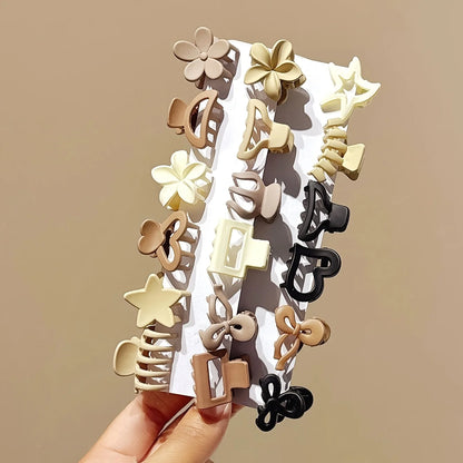 Beige Mini Hair Clips - Cute Mixed Pack for Girls, Daily Wear & Travel