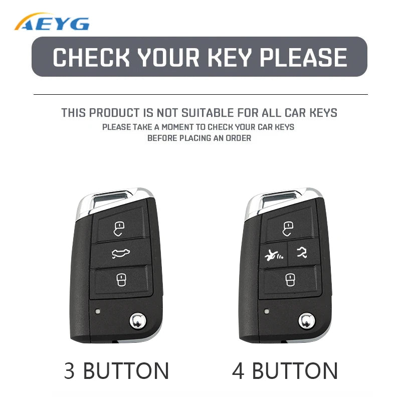 ABS Carbon Fiber Car Key Cover for VW, SEAT & Skoda – Fits Golf 7 MK7, Tiguan MK2, Ateca, Leon FR 2, Ibiza, Octavia