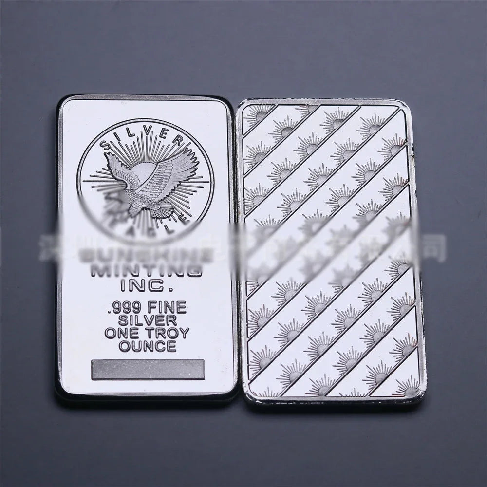 1 Troy Ounce Silver Bullion Bar Replica – Collectible Coins from Various Countries, Gift Copy