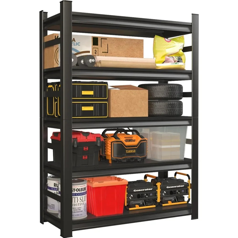 72" Heavy Duty Garage Shelving – Adjustable 5-Tier Metal Storage Shelves for Garage, Warehouse, Basement