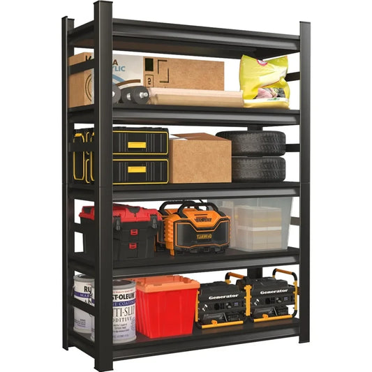 72" Heavy Duty Garage Shelving – Adjustable 5-Tier Metal Storage Shelves for Garage, Warehouse, Basement