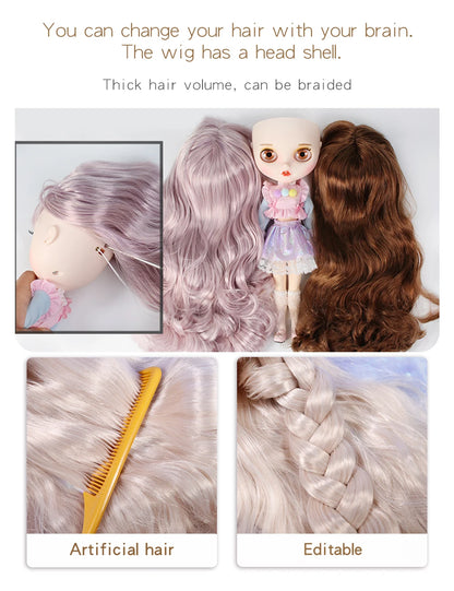 ICY DBS Blythe Doll – Tan Skin Matte Face with Eyebrows, 1/6 BJD Joint Body, Anime Christmas Gift