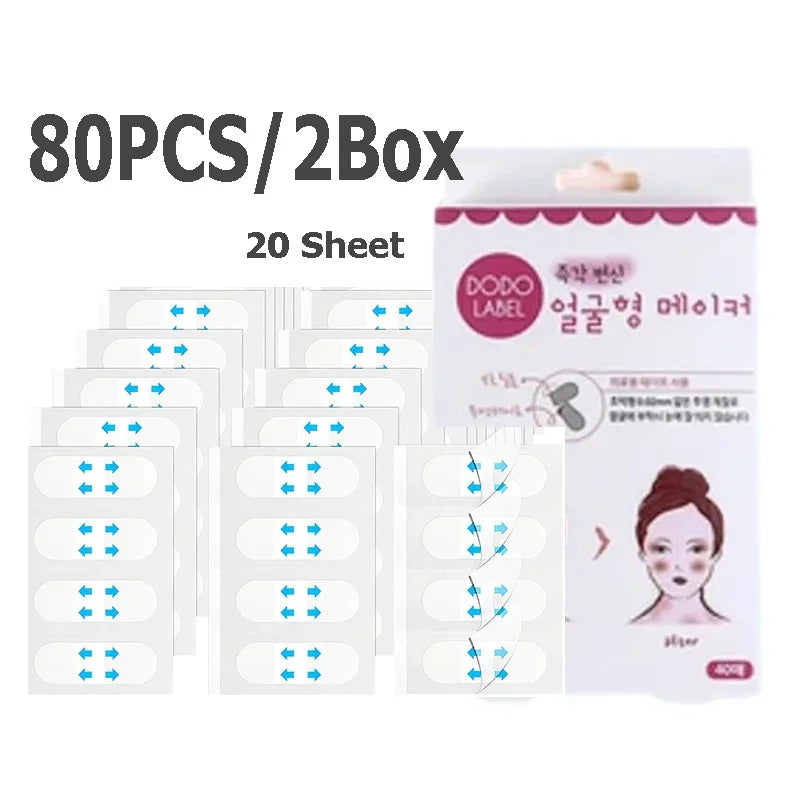 V-Lift Face Tape 10-30 Sheets - Invisible Breathable Makeup Adhesive for Facial Lifting & Chin Contouring