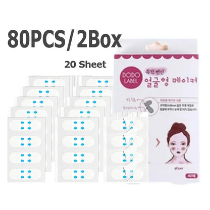 V-Lift Face Tape 10-30 Sheets - Invisible Breathable Makeup Adhesive for Facial Lifting & Chin Contouring