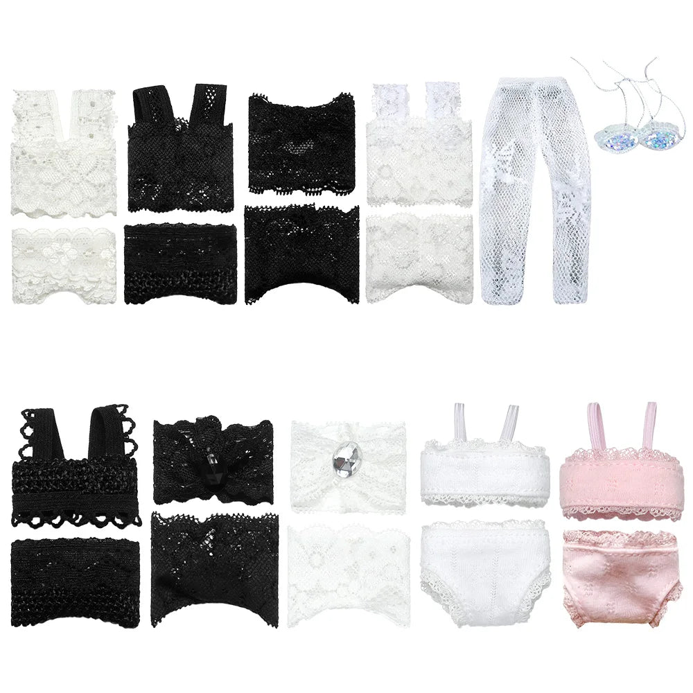 Soft Lace Underwear Set for 30CM 1/6 Dolls – Bra & Briefs for Blythe BJD Dollhouse Kids Toy