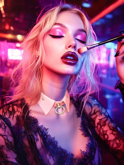 Black Gothic Leather Choker Necklace – Punk Style Neck Jewelry for Women & Alternative Fashion