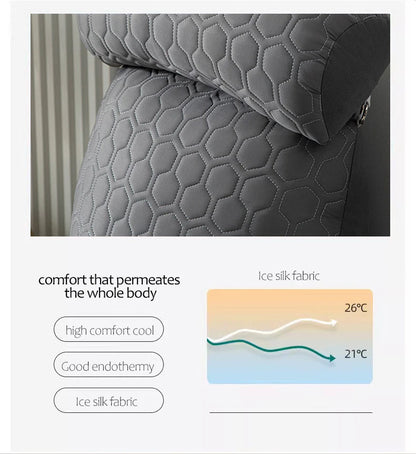 Triangle Reading Pillow – Cooling Latex Wedge Cushion, Removable & Washable Backrest for Sofa & Bed