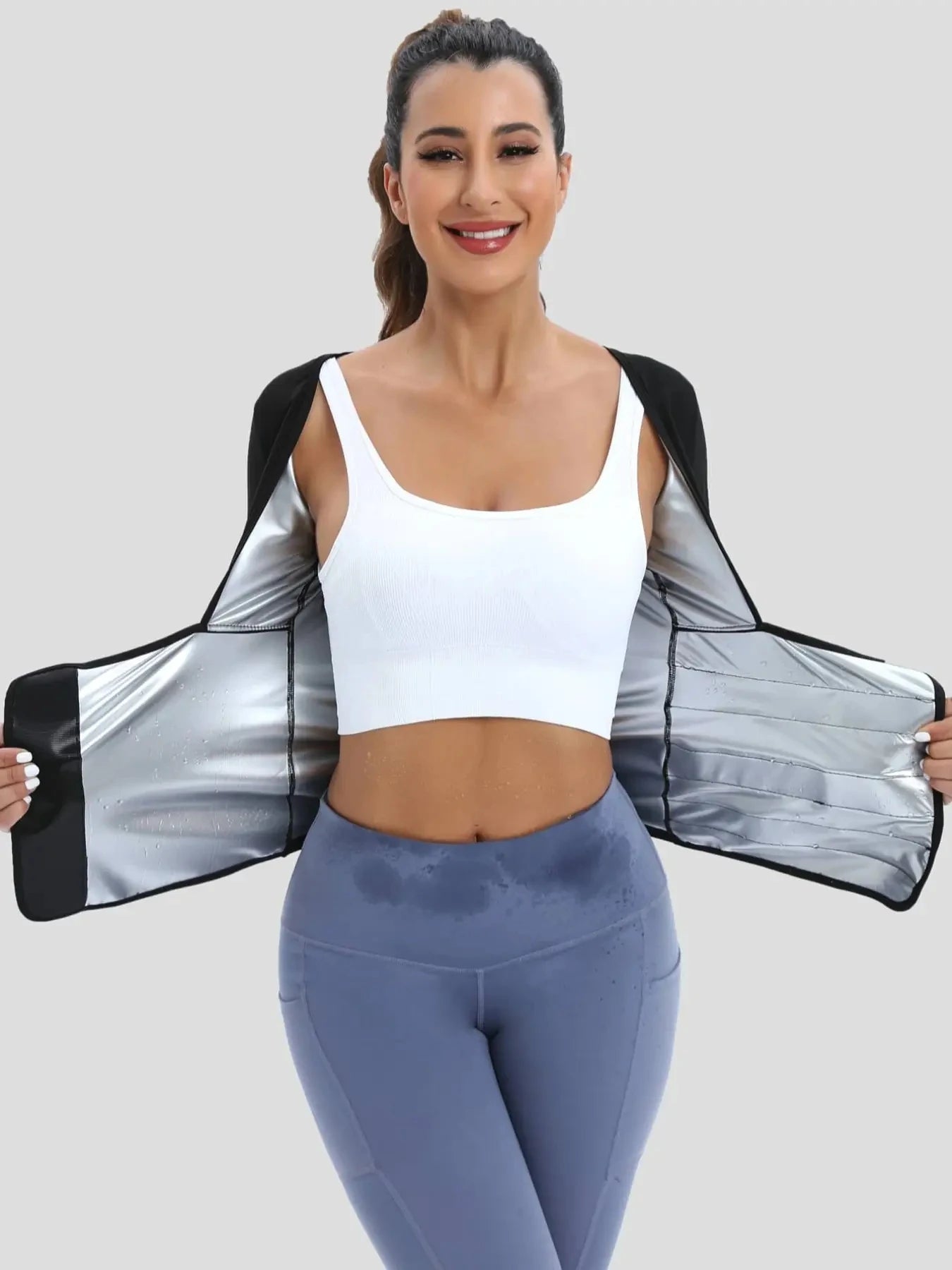 Women's Sauna Suit: Sweat Body Shaper Hot Waist Trainer Long Sleeve Shirt - Workout Top for Shaping and Sweating, Bodysuit