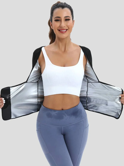 Women's Sauna Suit: Sweat Body Shaper Hot Waist Trainer Long Sleeve Shirt - Workout Top for Shaping and Sweating, Bodysuit