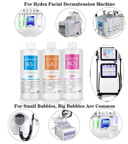 400ml Aqua Peel Solution AS1 SA2 AO3 Facial Machine Skin Deep Cleansing Serum Exfoliating Hydrating Replenish Water Treatment Fluid
