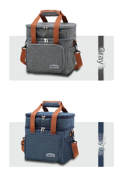 Double Layer Lunch Bag – Large Capacity Thermal Insulated Leakproof Cooler Tote for Work, School & Picnic