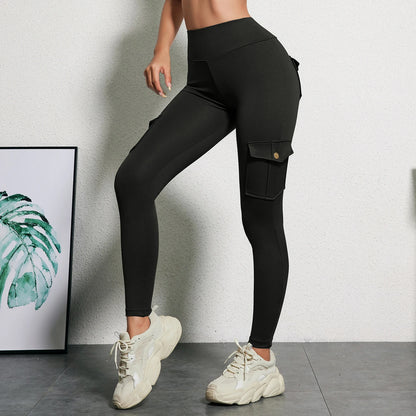 CHRLEISURE Women’s Seamless Yoga Pants – High-Waist Hip-Lifting Leggings with Pockets, Slim Elastic Gym & Fitness Wear