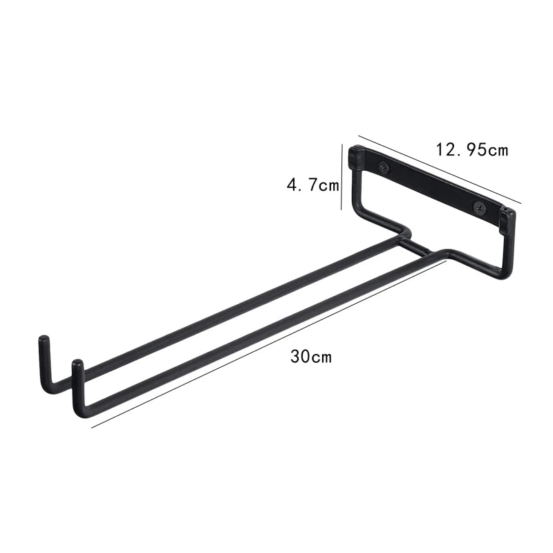 Wine Glass Holder Hanging Storage Rack - Wall-Mounted Wine Glass Hanger for Cabinet, Bar, and Home Decorative Storage Shelf Organizer