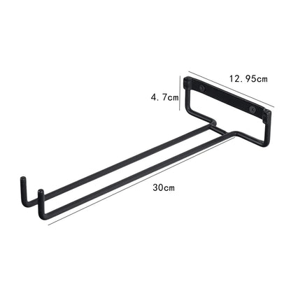 Wine Glass Holder Hanging Storage Rack - Wall-Mounted Wine Glass Hanger for Cabinet, Bar, and Home Decorative Storage Shelf Organizer
