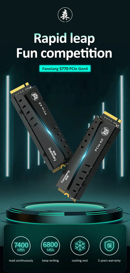 Fanxiang S660/S770/S880 NVMe M.2 PCIe 4.0x4 SSD – 1TB, 2TB, 4TB Internal Solid State Drive for PS5 & Desktop