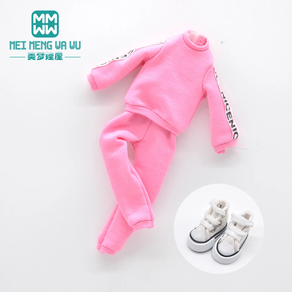 Blythe Doll Accessories Set – Fashion Sweatshirt, Shoe Covers & Sneakers for Blythe & Azone Dolls, Christmas Gift