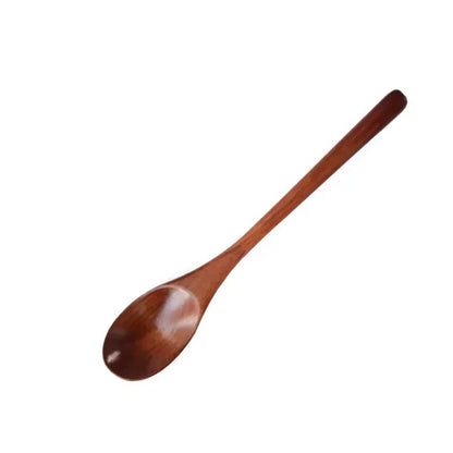 6Pcs Wooden Spoon Set – Natural Wood Kitchen Utensils for Soup, Dessert & Dinner Serving
