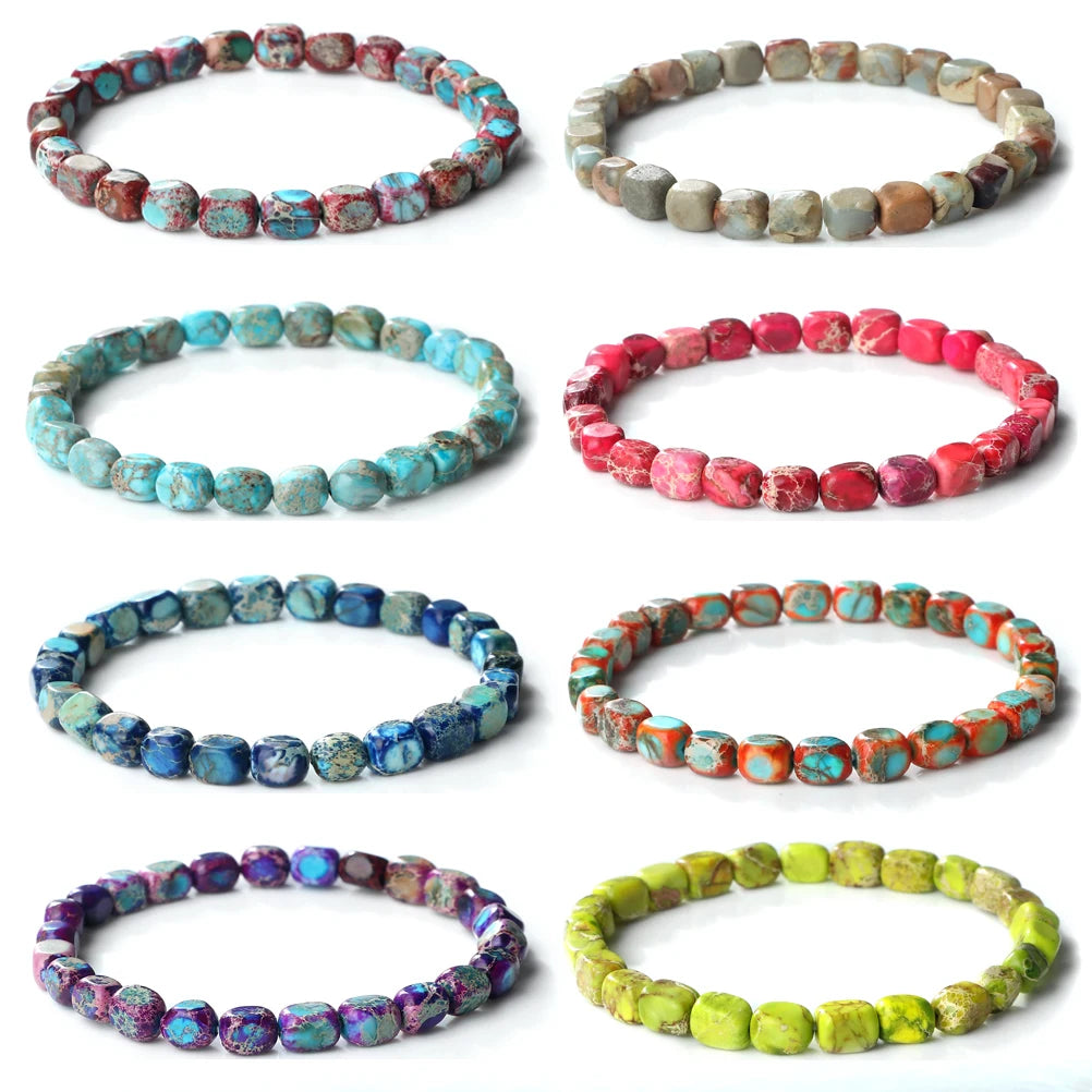 Natural Onyx Stone Bracelet - Bohemian Vintage Charm Elastic Yoga Jewelry for Women & Men