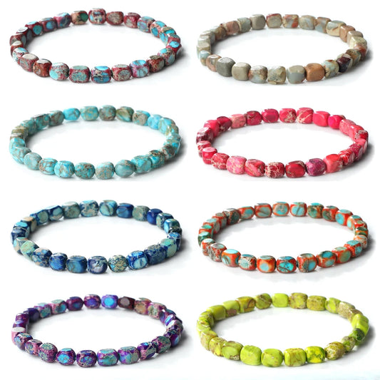 Natural Onyx Stone Bracelet - Bohemian Vintage Charm Elastic Yoga Jewelry for Women & Men