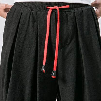 FGKKS Oversize Men’s Loose Harem Pants — Autumn Chinese Linen Sweatpants, High-Quality Casual Trousers for Men
