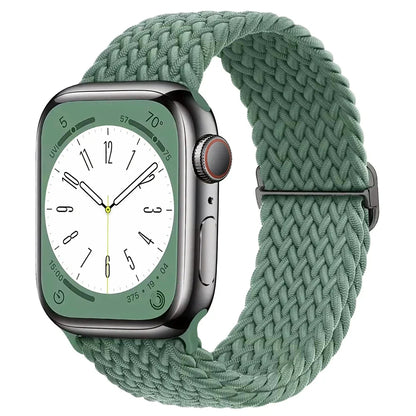 Braided Solo Loop Apple Watch Ultra Band – Elastic Nylon Adjustable Bracelet Strap for iWatch SE, Series 3–9 (38mm–49mm)
