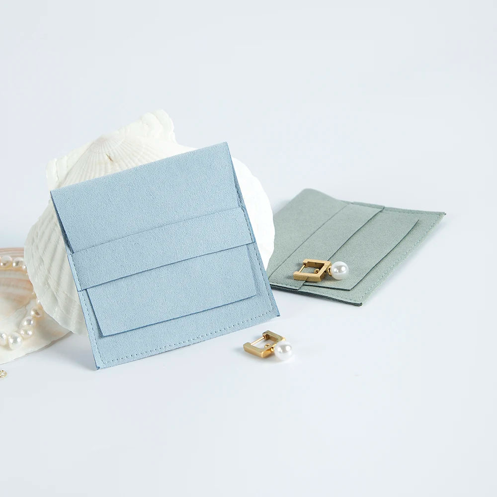 10Pcs Microfiber Jewelry Pouches 6.2x6.2cm & 8x8cm – Rings, Earrings, Pendants, Bracelets Gift Bags for Wedding Favors