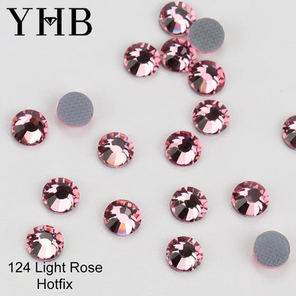 YHB 101-127 Hotfix Crystal Rhinestones - Glitter Glass Flatback Gems for Bags, Shoes, Garments, Phone & Nail Art DIY