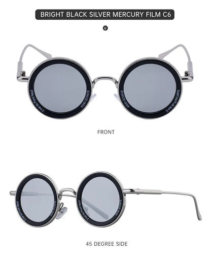 Round Steampunk Sunglasses — Vintage Punk Retro Fashion Glasses for Men & Women