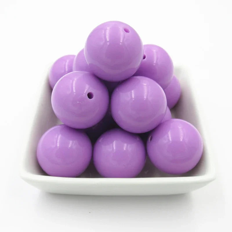 Acrylic Chunky Round Beads - 6mm to 20mm Solid Bubblegum Beads for DIY Handmade Jewelry & Craft Making