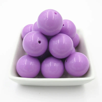 Acrylic Chunky Round Beads - 6mm to 20mm Solid Bubblegum Beads for DIY Handmade Jewelry & Craft Making