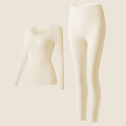 Flarixa Women’s Seamless Thermal Underwear Set – 2-Piece Winter Top & Long Johns, Thin First-Layer Thermo Clothing