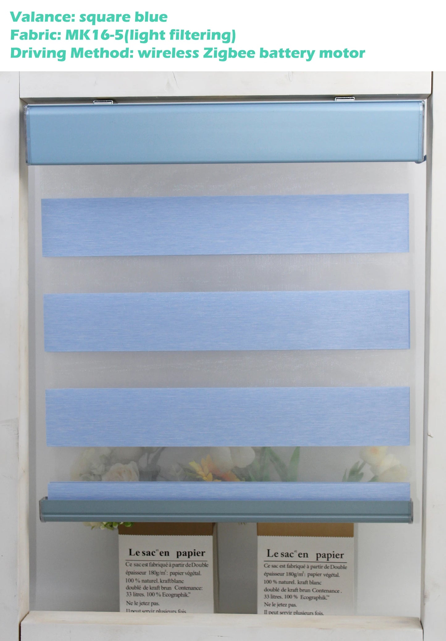 Decopedia Custom Made Zebra Blinds – Motorized Roller Blackout Day & Night Window Blinds for Sliding Doors